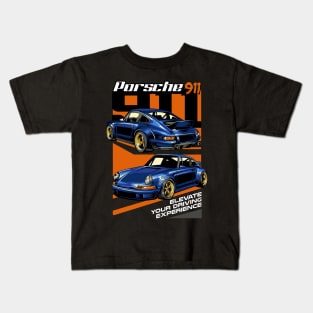 Blue Porsche 911 Kids T-Shirt